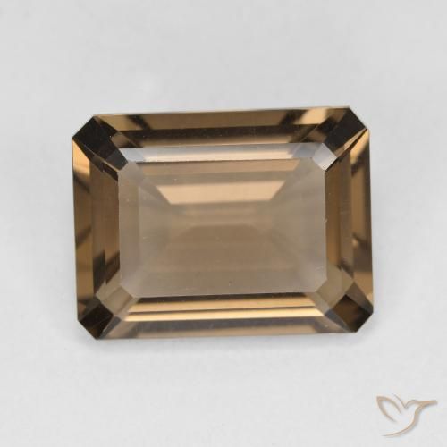 5.27ct Natural Marrón cálido cuarzo ahumado, corte esmeralda, VVS-VS