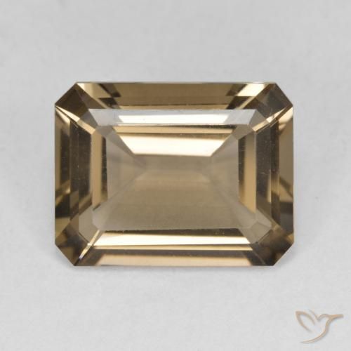 5.23ct Natural Moca claro cuarzo ahumado, corte esmeralda, VVS-VS