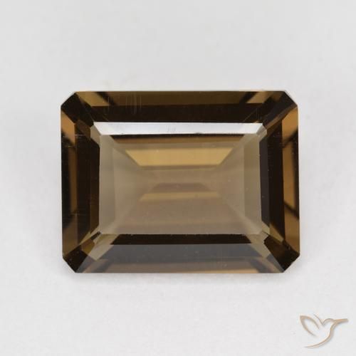 5.37ct Natural Marrón jengibre cuarzo ahumado, corte esmeralda, VVS-VS
