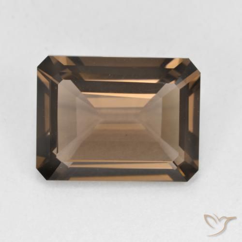 5.39ct Natural Marrón jengibre cuarzo ahumado, corte esmeralda, VVS-VS