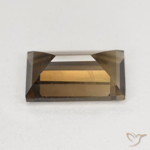 cuarzo ahumado Marrón oscuro medio natural de 3.58 ct, Corte Baguette, VVS