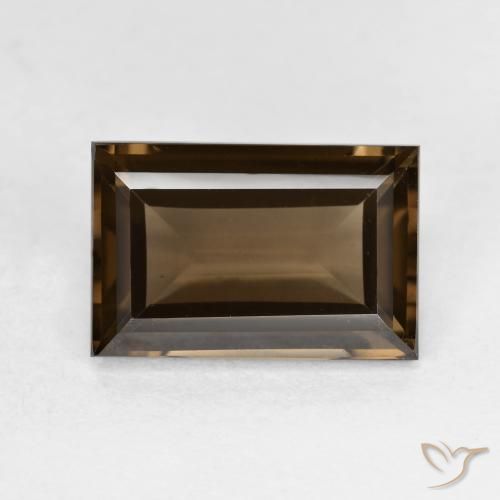 3.67ct Natural Marrón nogal cuarzo ahumado, Corte Baguette, VVS