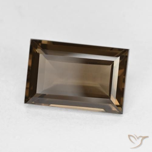cuarzo ahumado Marrón nogal natural de 3.67 ct, Corte Baguette, VVS