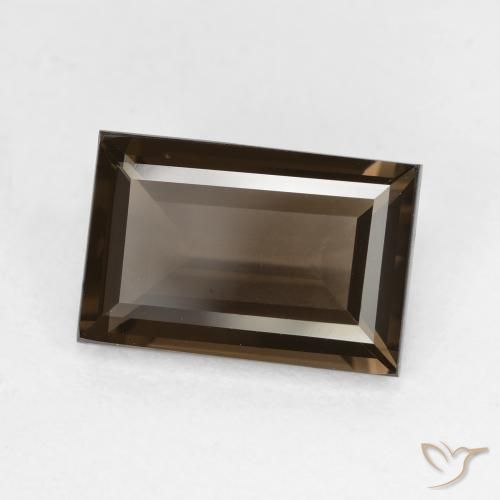 cuarzo ahumado Marrón oscuro natural de 3.45 ct, Corte Baguette, VVS-VS