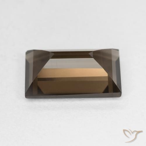 cuarzo ahumado Marrón oscuro natural de 3.45 ct, Corte Baguette, VVS-VS