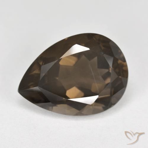 cuarzo ahumado Marrón chocolate natural de 6.95 ct, En forma de pera, VS