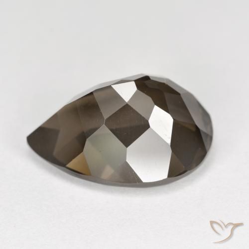 cuarzo ahumado Marrón chocolate natural de 6.95 ct, En forma de pera, VS