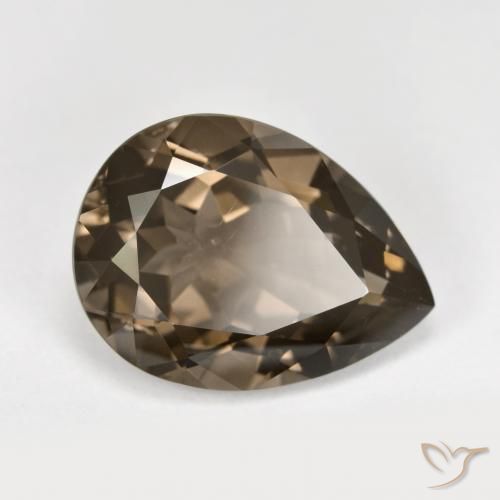 cuarzo ahumado Marrón cálido natural de 6.19 ct, En forma de pera, VVS-VS