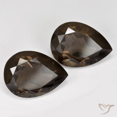 Gemas de cuarzo ahumado Marrón natural de 12.60 ct, En forma de pera, VS
