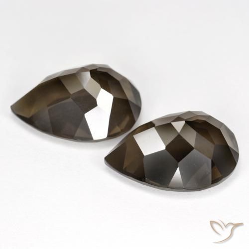 Gemas de cuarzo ahumado Marrón natural de 12.60 ct, En forma de pera, VS