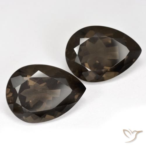 Gemas de cuarzo ahumado Marrón natural de 12.85 ct, En forma de pera, VS