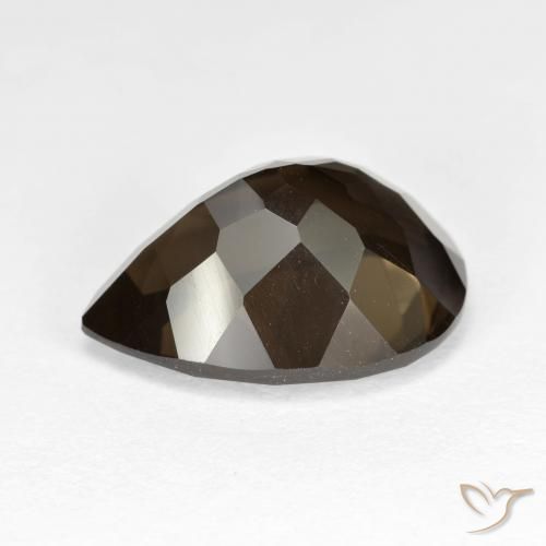 cuarzo ahumado Marrón chocolate natural de 6.21 ct, En forma de pera, VVS-VS
