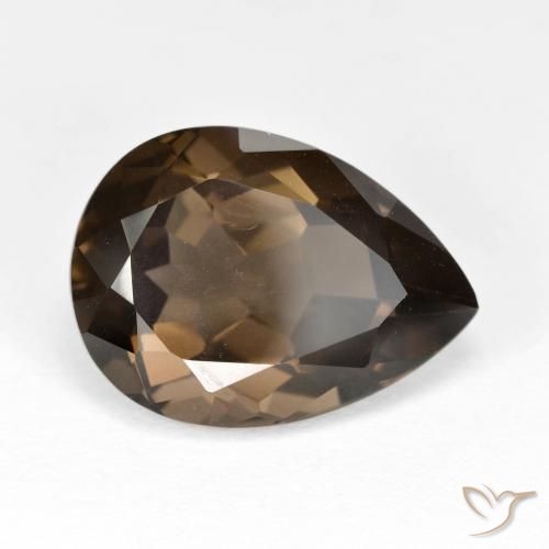 cuarzo ahumado Marrón chocolate natural de 6.51 ct, En forma de pera, VVS-VS