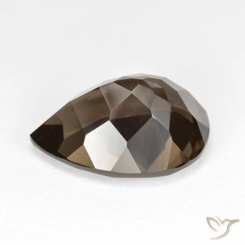 cuarzo ahumado Marrón chocolate natural de 6.51 ct, En forma de pera, VVS-VS