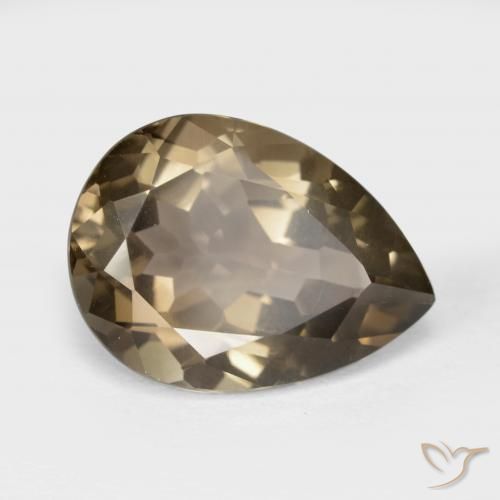 cuarzo ahumado Marrón claro medio natural de 6.33 ct, En forma de pera, VVS-VS