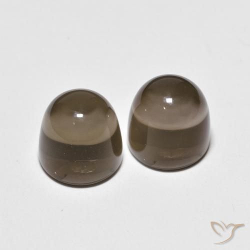 Gemas de cuarzo ahumado Marrón oscuro natural de 7.95 ct, Redondo, Transparente