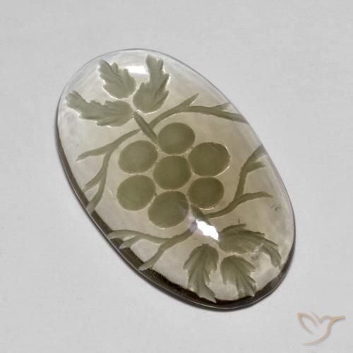 28.18ct Natural Marrón muy claro cuarzo ahumado, Ovalada, Transparente