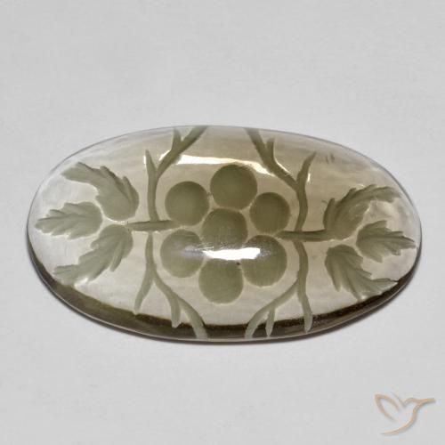 cuarzo ahumado Marrón muy claro natural de 28.18 ct, Ovalada, Transparente
