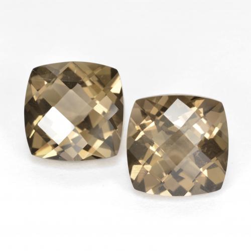 Gemas de Cuarzo Ahumado Moca claro natural de 6.20 ct, Corte Cojín, VS