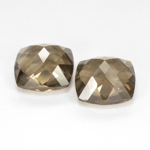 Gemas de Cuarzo Ahumado Moca claro natural de 6.20 ct, Corte Cojín, VS