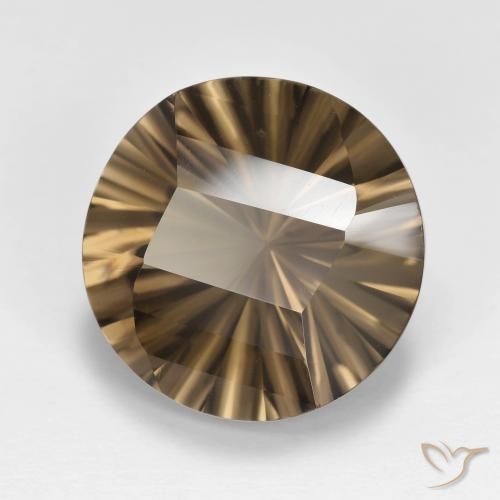 cuarzo ahumado Marrón claro medio natural de 7.77 ct, Redondo, VVS-VS