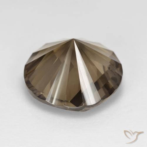 cuarzo ahumado Marrón claro medio natural de 7.77 ct, Redondo, VVS-VS