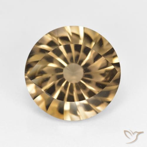 5.43ct Natural Marrón claro medio cuarzo ahumado, Redondo, VVS