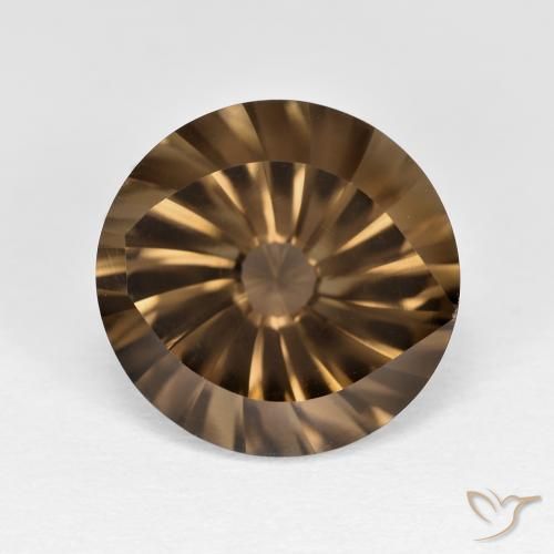 5.05ct Natural Marrón cálido cuarzo ahumado, Redondo, VS