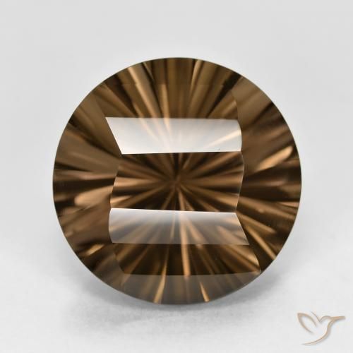 Cuarzo ahumado marrón natural de 8,65 ct, corte redondo, VVS