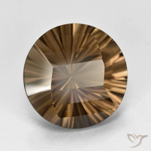 Cuarzo ahumado marrón natural de 8,65 ct, corte redondo, VVS
