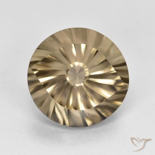 5.32ct Natural Marrón claro medio cuarzo ahumado, Redondo, VVS