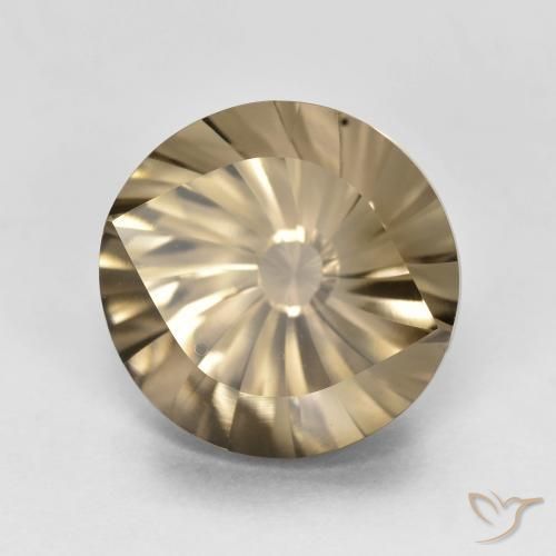 cuarzo ahumado Marrón claro medio natural de 5.32 ct, Redondo, VVS