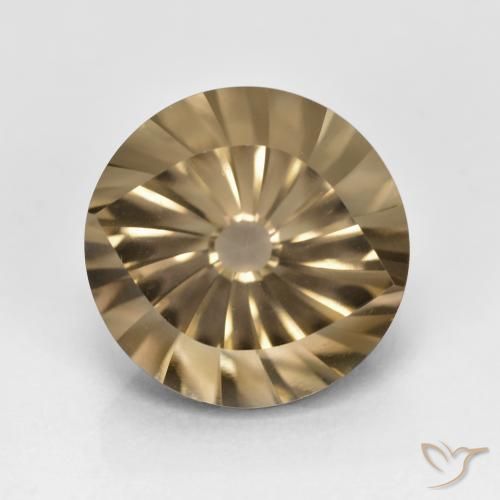5.66ct Natural Marrón cálido cuarzo ahumado, Redondo, VVS