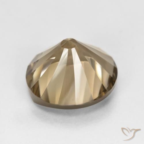 cuarzo ahumado Marrón cálido natural de 5.66 ct, Redondo, VVS