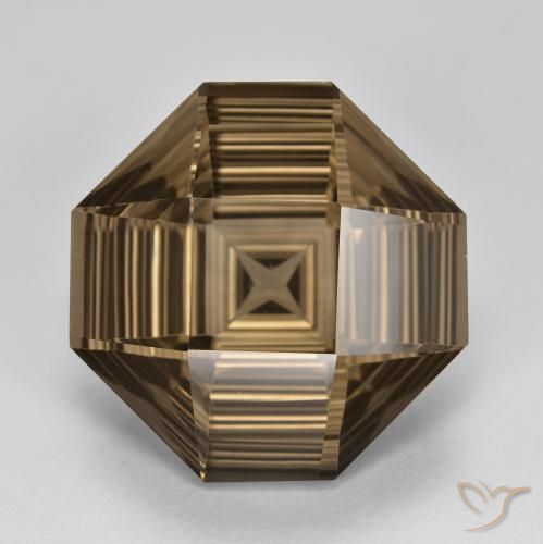 13.25ct Natural Marrón claro medio cuarzo ahumado, corte esmeralda, VVS