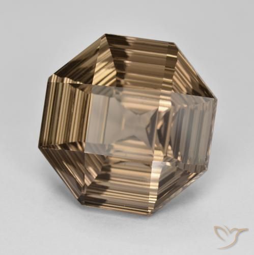 cuarzo ahumado Marrón cálido natural de 12.91 ct, Corte Octágono / Esmeralda, VVS
