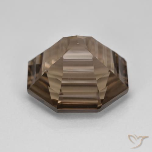 cuarzo ahumado Marrón cálido natural de 12.91 ct, Corte Octágono / Esmeralda, VVS