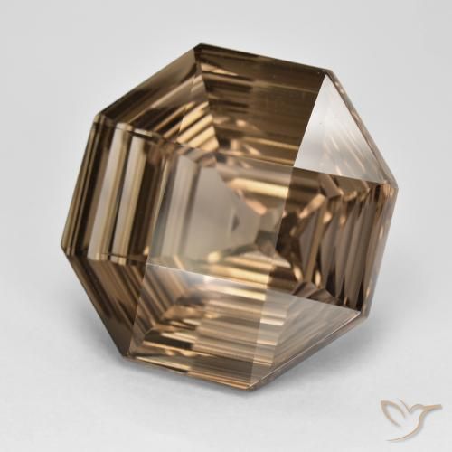 cuarzo ahumado Moca claro natural de 14.22 ct, Corte Octágono / Esmeralda, VVS