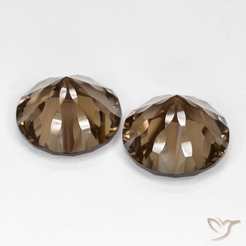 Gemas de cuarzo ahumado Marrón nogal natural de 10.94 ct, Redondo, VS