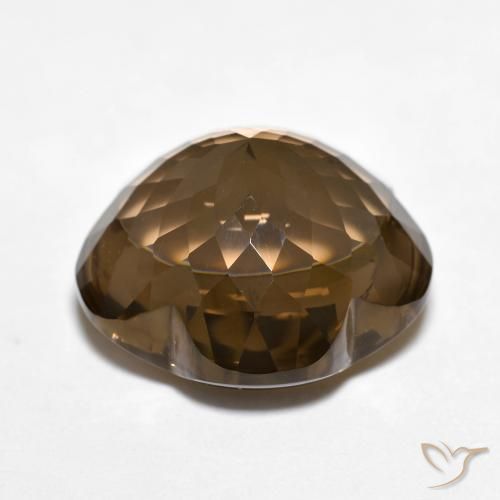 cuarzo ahumado Marrón cálido natural de 13.07 ct, Corte Flor, Transparente