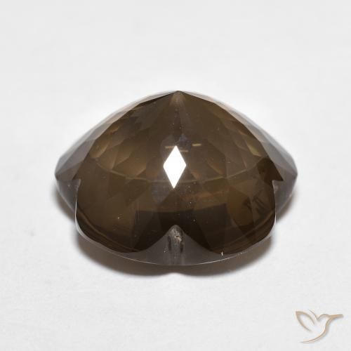 cuarzo ahumado Marrón cálido natural de 11.15 ct, Corte Flor, Transparente