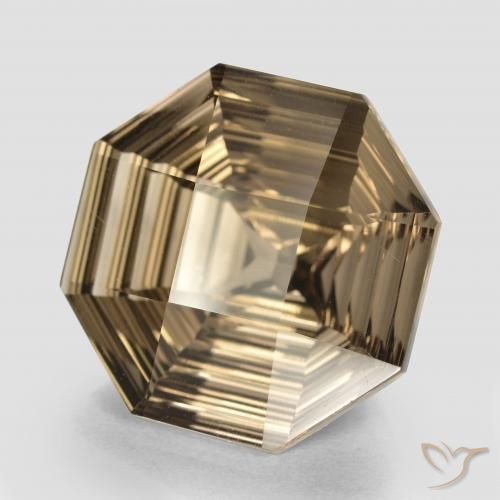 cuarzo ahumado Marrón claro medio natural de 13.59 ct, Corte Octágono / Esmeralda, VVS