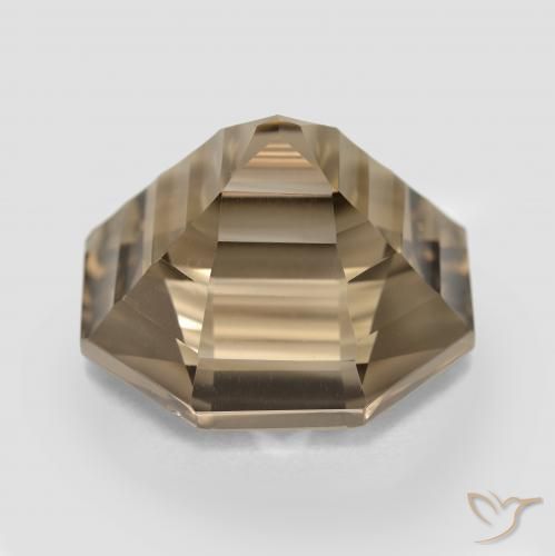 cuarzo ahumado Marrón claro medio natural de 13.59 ct, Corte Octágono / Esmeralda, VVS