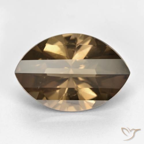 cuarzo ahumado Marrón oscuro medio natural de 10.50 ct, Marquesa, VVS-VS