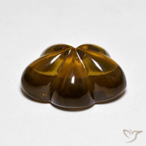 cuarzo ahumado Marrón caramelo natural de 9.16 ct, Corte Flor, Transparente