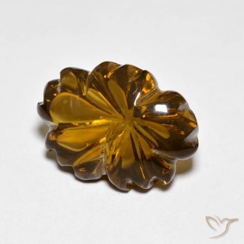 cuarzo ahumado Marrón caramelo natural de 6.45 ct, Corte Flor, Transparente