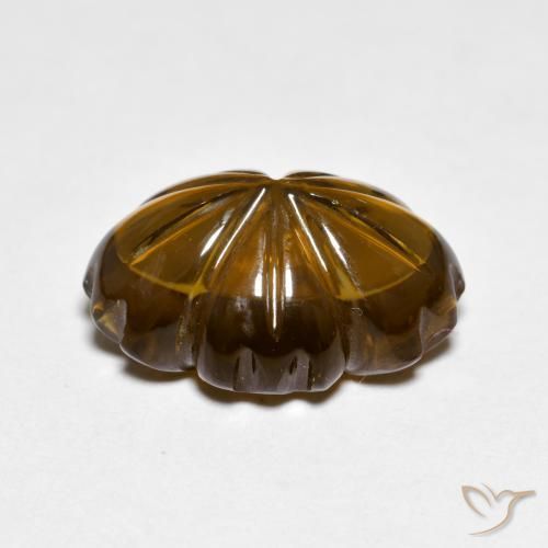 cuarzo ahumado Marrón caramelo natural de 6.45 ct, Corte Flor, Transparente