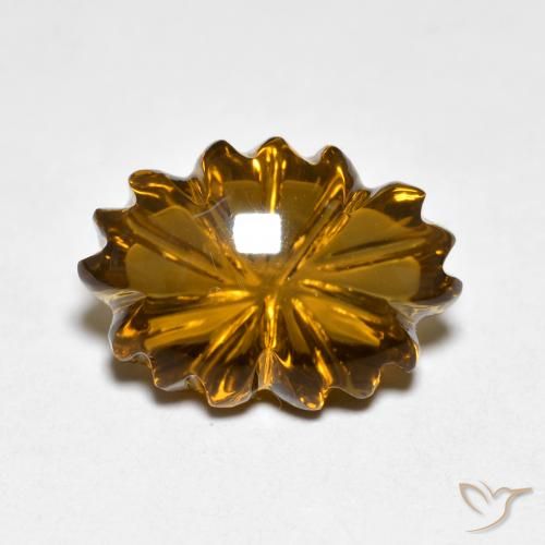 6.51ct Natural Marrón claro medio cuarzo ahumado, Corte Flor, Transparente