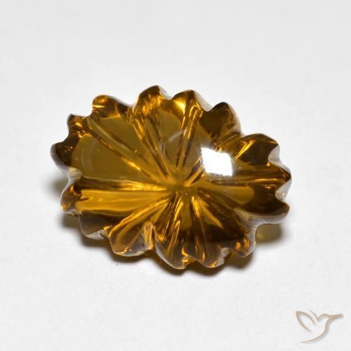 cuarzo ahumado Marrón claro medio natural de 6.51 ct, Corte Flor, Transparente