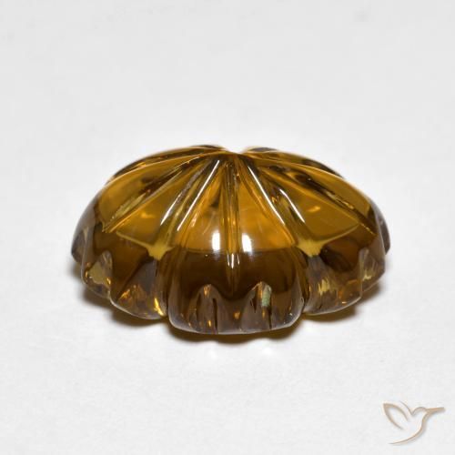 cuarzo ahumado Marrón claro medio natural de 6.51 ct, Corte Flor, Transparente